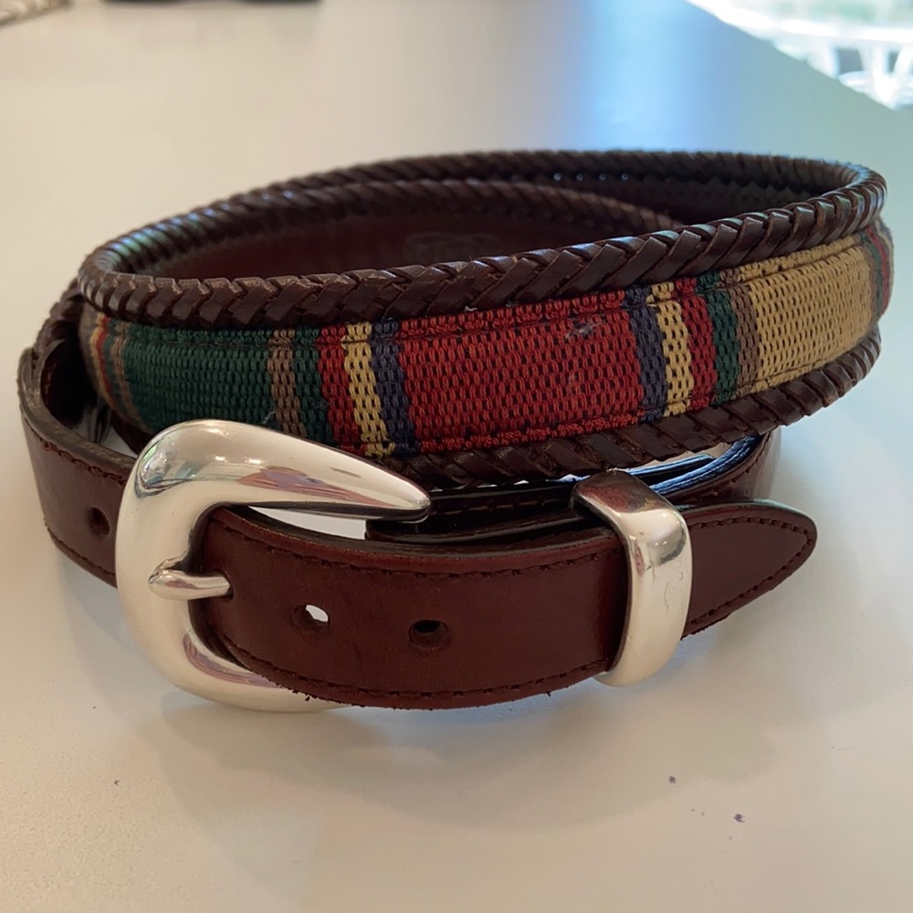 Brighton men’s Santos fabric and leather belt